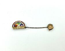Vintage BFCL Rainbow Girl Pin 10K GF Top With Pot Of Gold Masonic Lapel Badge picture