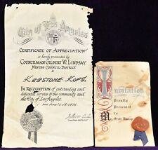 c1976 Los Angeles City Council Certificate of Appreciation Keystone Kops picture