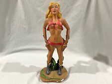 Vintage 1952 GILLETTE PIN-UP COWGIRL CHALKWARE FIGURE - SIGNED picture