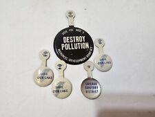Vintage Chicago Save Our Lake, Destroy Pollution Sanitary District Buttons RARE picture