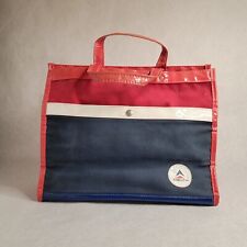 Vintage Delta Airlines Carry On Tote Bag Red White And Blue Canvas Vinyl USA picture
