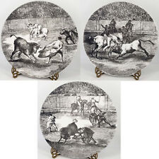 Vintage Pontesa Espana Francisco Goya Lucientes Bullfighting Plates Set Of 3 picture