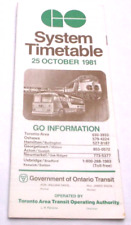 OCTOBER 1981 GO TRANSIT GO RAIL SYSTEM PUBLIC TIMETABLE picture
