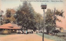 Akron OH Ohio Springfield Lake Park Early 1900s Hand Colored Vtg Postcard A24 picture