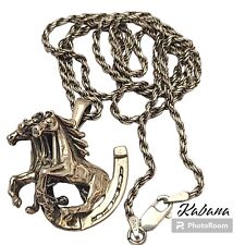 Kabana Vintage Three WILD HORSES STERLING SILVER  NECKLACE  picture