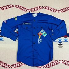 Vintage Official Boy Scouts of America Cub Scout Shirt With Patches Blue Small picture