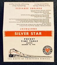 Vintage 1956 Seaboard Railroad Silver Star Pocket Folding Time Table NY To FL picture