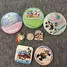 Lot Of 7 Disney Splash Mountain, Polynesian Etc.. Pinback Buttons And Lapel Pins picture