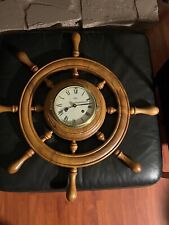 Old Vtg SCHATZ Royal Mariner 8 Day Ships Clock W/Key Brass Wood Made in Germany picture
