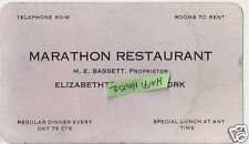 1920s Marathon Restaurant Elizabethtown NY Advertising Card / M E Bassett Owner picture