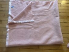 Vintage Kenwood Products Peach Pink Wool Blanket 75”x60” Lace picture