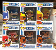 LOT OF 6 - Funko Pop Heroes: DC Holiday - Gingerbread Batman, Superman, Flash.. picture