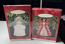 Two 1997 Hallmark Barbie Ornaments Wedding And Holiday NIB (2 Sets Available) picture