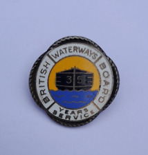 VTG H/M SILVER BRITISH WATERWAYS BOARD 35 YEARS LONG SERVICE BADGE picture