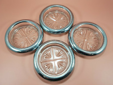 Set of 4 Vintage Coasters Perma Brite Chrome By National Silver Company picture