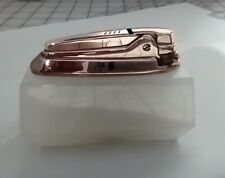 Vtg Ronson varaflame table lighter Rose Gold Over White Marble (Works Perfectly) picture