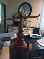 Vintage Balance Brass & Wood Scales of Justice Law Office Libra Horoscope  picture