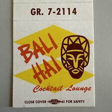 Vintage 1960s Bali Hai Tiki Bar Massillon OH Matchbook Cover picture