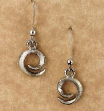 Vintage brushed zinc Celtic spiral earrings picture