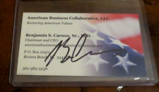 Dr Ben Carson nuerosurgeon signed autographed business card Trump Sec of HUD picture