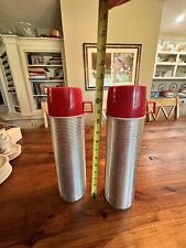 Vintage King Seeley Thermos #2484 Vacuum Bottle Quart Size Ribbed Aluminum 13.5” picture