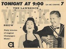 1957 ABC TV AD ~ LAWRENCE WELK & ALICE LON MAGICAL CHAMPAGNE MUSIC picture