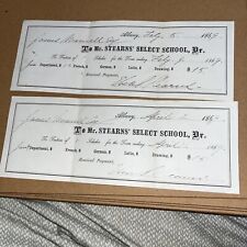 1869 Post Civil War Signed Tuition Receipts: Mr Stearns’ Select School Albany picture