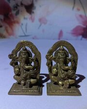 Brass Ganesh Idol Statue Elephant Murti God Ganesha Vintage 2 3/4in 250g. Total picture