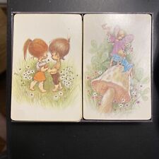 VTG STARDUST Playing Cards Boy Girl Flowers Daisies & Twilight Fairies DBL Deck picture