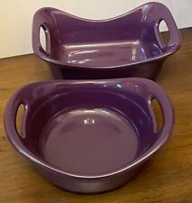 Two Rachael Ray Casserole Open  Baking Serving Dishes Plum Purple 12 oz Ramekins picture