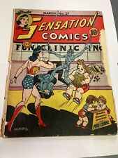 Sensation Comics #27 Wonder Woman Golden age DC 1944 incomplete picture