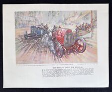 1912 French Grand Prix Peugeot Fiat Gordon CROSBY Art Print Boillot Bruce Brown picture