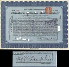 Titanic Stock Signed By P.A.S Franklin who was in Charge During the Titanic Disa picture