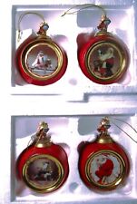 4 Norman Rockwell Christmas Classics Heirloom Porcelain Ornaments Santa Set picture