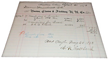 APRIL 1873 BOSTON CLINTON & FITCHBURG FREIGHT BILL FITCHBURG MASSACHUSETTS picture