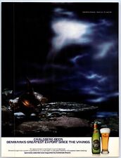 Carlsberg Beer Denmark's Greatest Export Since Vikings 1986 Print Ad 8