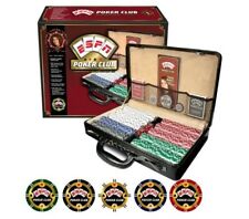 ESPN Poker Club Championship Edition 500 Chip Set New Leather Carrying Case picture