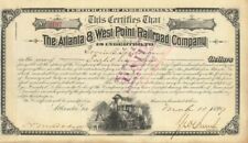 Atlanta and West Point Railroad Co. - 1881-1901 dated Railway Bond - Various Den picture