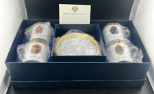 FABERGE IMPERIAL EGG DEMITASSE BOXED SET OF 4 CUPS & SAUCERS IMPERIAL COLLECTION picture