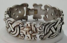 Stunning Vintage X Link Fertility Bracelet Mexico Taxco A.L. Heavy Sterling 79g picture