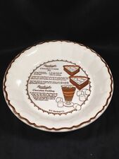 Vintage Rawleigh's Chocolate Cream Pie Ceramic Baker Deep Dish 10-1/2” picture