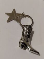 Silvertone Western Cowboy Boot Novel & Star Gaylord Texan Keyring Accessory picture
