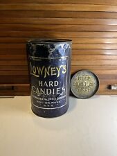 Rare Version Vintage LOWNEY’S Superior HARD CANDY 5 Lbs Tin Can Bucket 1920s picture