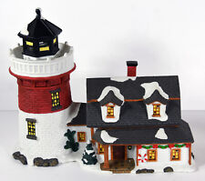Vtg 2000 Bull Point Lighthouse Porcelain Victorian Lighted Village Christmas picture