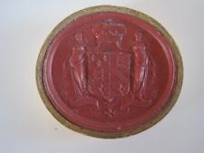 Great Seal Britain 2 Angels Holding Crown Antique picture