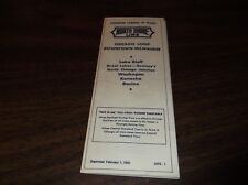 FEBRUARY 1960 CNS&M NORTH SHORE LINE CHICAGO LOOP-DOWNTOWN MILWAUKEE TIMETABLE picture