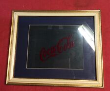 Vintage Coca Cola Wooden Framed 11” X 14” Gold Color picture