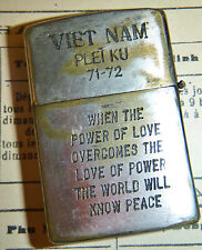 PLeiku - ZIPPO LIGHTER - 1971 - 1972 TOUR - Power of Love - Vietnam War - R.05 picture