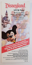 Disneyland UFCW Party 1989 Vintage Ticket Stub Theme Park Walt Disney Mickey picture