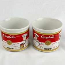 2001 Campbell’s Soup Coffee Mug Cup, Red White Kitchen Campbells Collector 2 Set picture